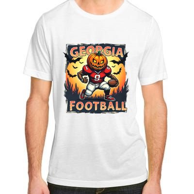 Georgia Football Halloween Pumpkin Player Spooky Georgia Jack O Lanter Adult ChromaSoft Performance T-Shirt