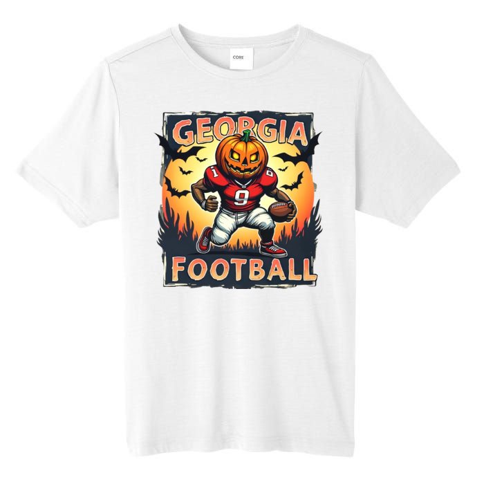 Georgia Football Halloween Pumpkin Player Spooky Georgia Jack O Lanter Tall Fusion ChromaSoft Performance T-Shirt