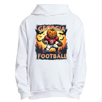 Georgia Football Halloween Pumpkin Player Spooky Georgia Jack O Lanter Urban Pullover Hoodie