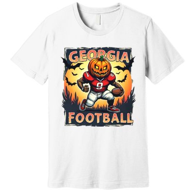 Georgia Football Halloween Pumpkin Player Spooky Georgia Jack O Lanter Premium T-Shirt