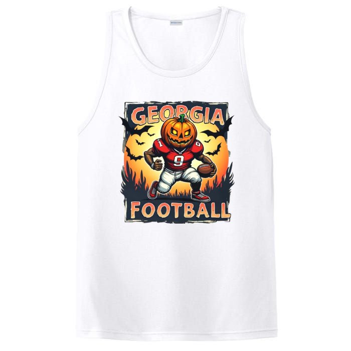 Georgia Football Halloween Pumpkin Player Spooky Georgia Jack O Lanter PosiCharge Competitor Tank