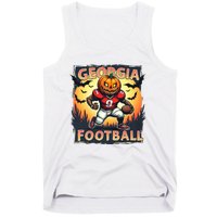 Georgia Football Halloween Pumpkin Player Spooky Georgia Jack O Lanter Tank Top