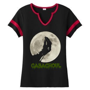 Gabaghoul Funny Hand Moon Halloween Ladies Halftime Notch Neck Tee