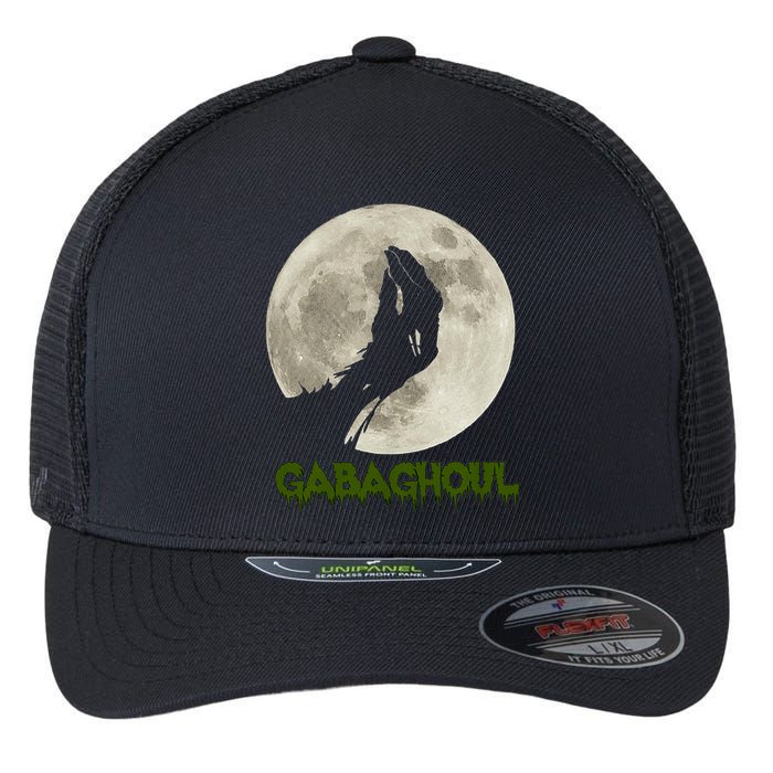 Gabaghoul Funny Hand Moon Halloween Flexfit Unipanel Trucker Cap