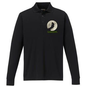 Gabaghoul Funny Hand Moon Halloween Performance Long Sleeve Polo