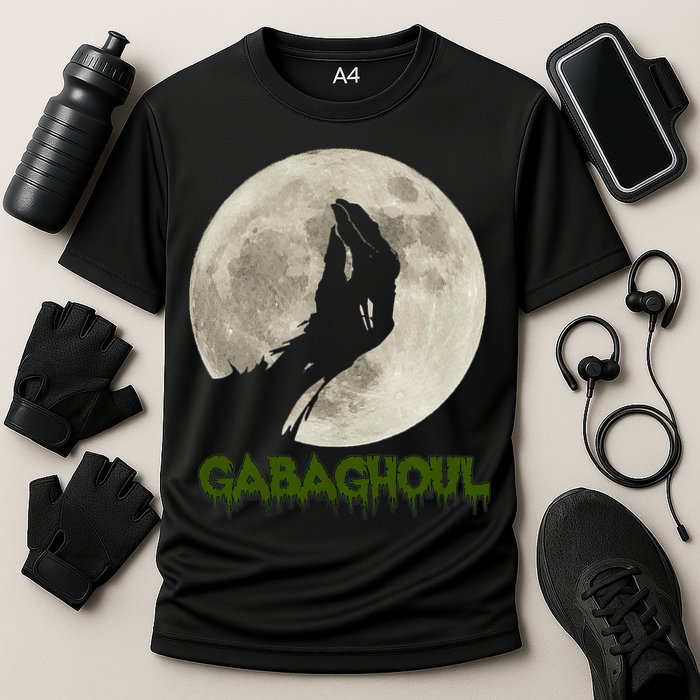 Gabaghoul Funny Hand Moon Halloween Cooling Performance Crew T-Shirt
