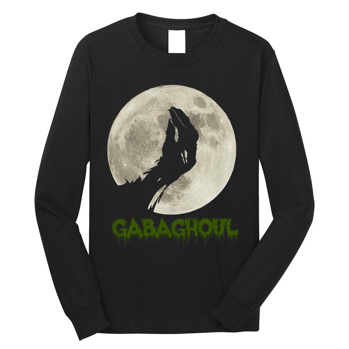 Gabaghoul Funny Hand Moon Halloween Long Sleeve Shirt