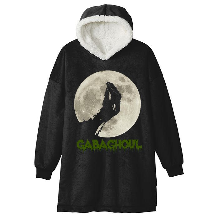 Gabaghoul Funny Hand Moon Halloween Hooded Wearable Blanket