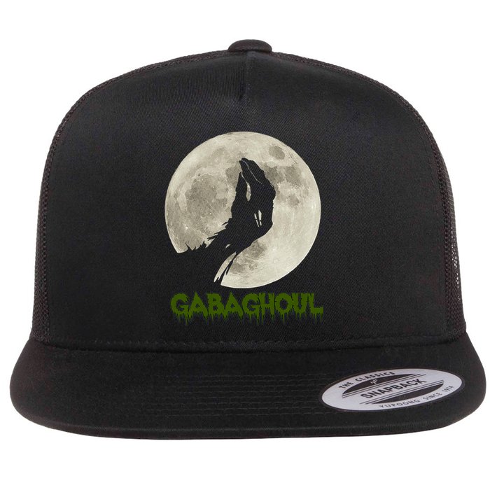 Gabaghoul Funny Hand Moon Halloween Flat Bill Trucker Hat