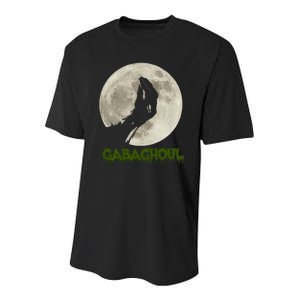 Gabaghoul Funny Hand Moon Halloween Youth Performance Sprint T-Shirt