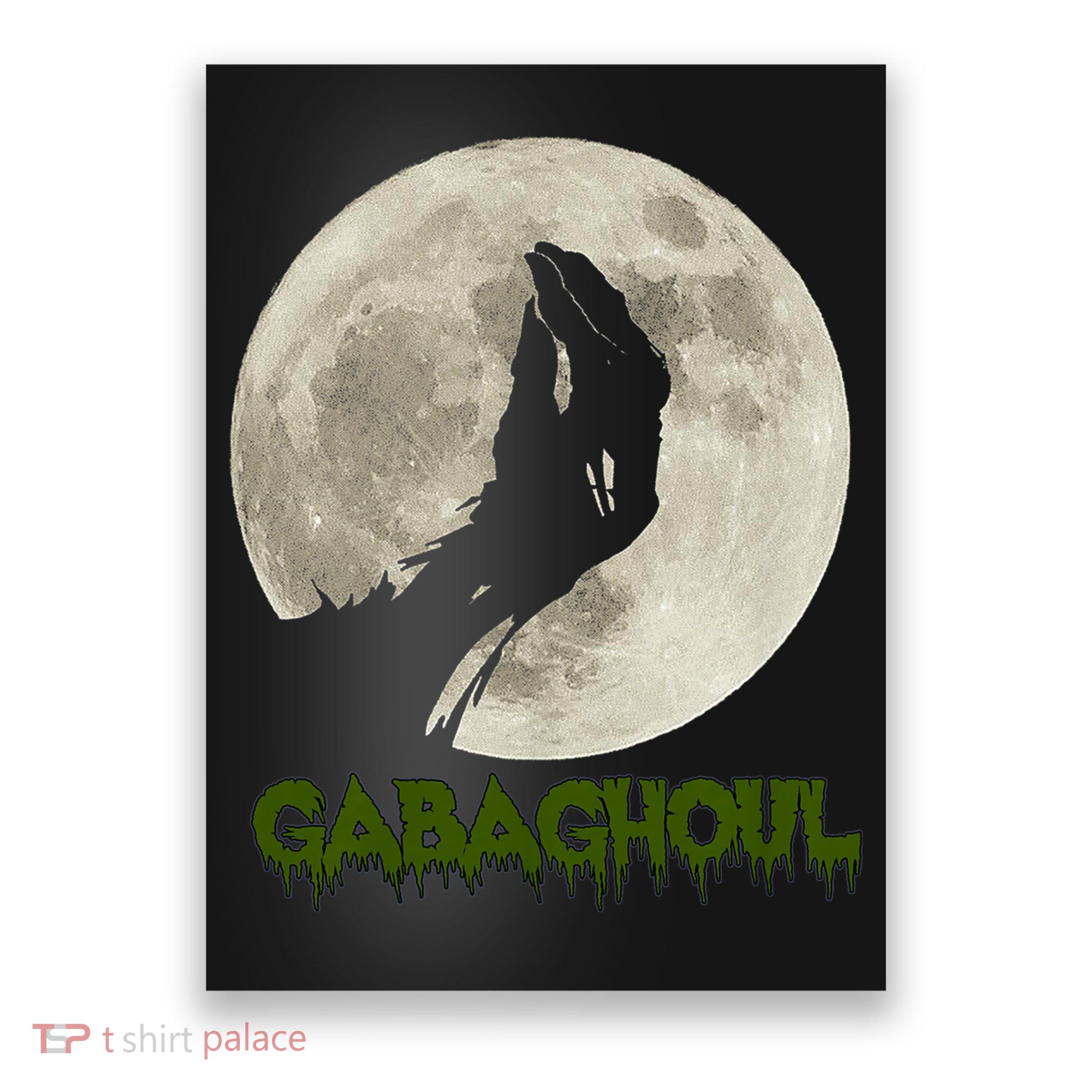 Gabaghoul Funny Hand Moon Halloween Poster