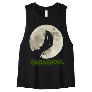 Gabaghoul Funny Hand Moon Halloween Women's Racerback Cropped Tank