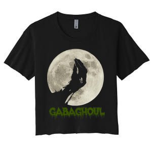 Gabaghoul Funny Hand Moon Halloween Women's Crop Top Tee