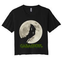 Gabaghoul Funny Hand Moon Halloween Women's Crop Top Tee