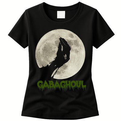 Gabaghoul Funny Hand Moon Halloween Womens T-Shirt