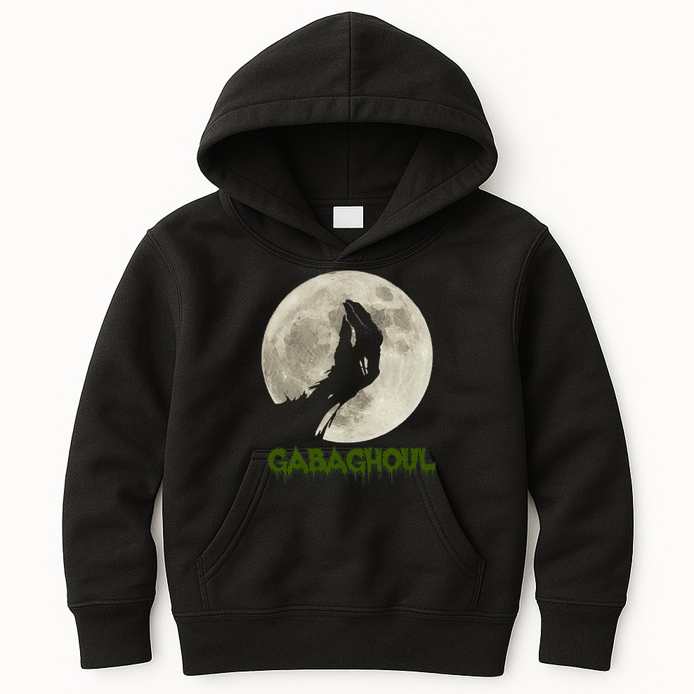 Gabaghoul Funny Hand Moon Halloween Kids Hoodie