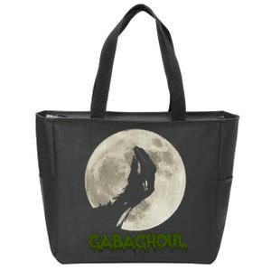 Gabaghoul Funny Hand Moon Halloween Zip Tote Bag