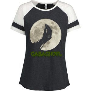 Gabaghoul Funny Hand Moon Halloween Enza Ladies Jersey Colorblock Tee