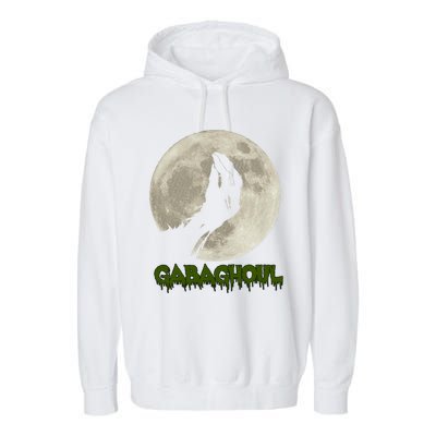 Gabaghoul Funny Hand Moon Halloween Garment-Dyed Fleece Hoodie