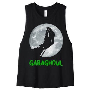 Gabaghoul Funny Hand Moon Halloween Gift Women's Racerback Cropped Tank