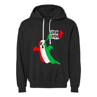 Gabaghoul Funny Haloween Italian Costume Gaba Ghoul Ghost Garment-Dyed Fleece Hoodie