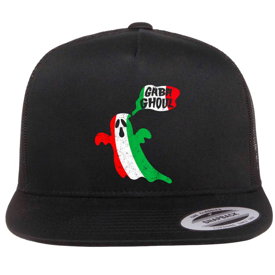 Gabaghoul Funny Haloween Italian Costume Gaba Ghoul Ghost Flat Bill Trucker Hat