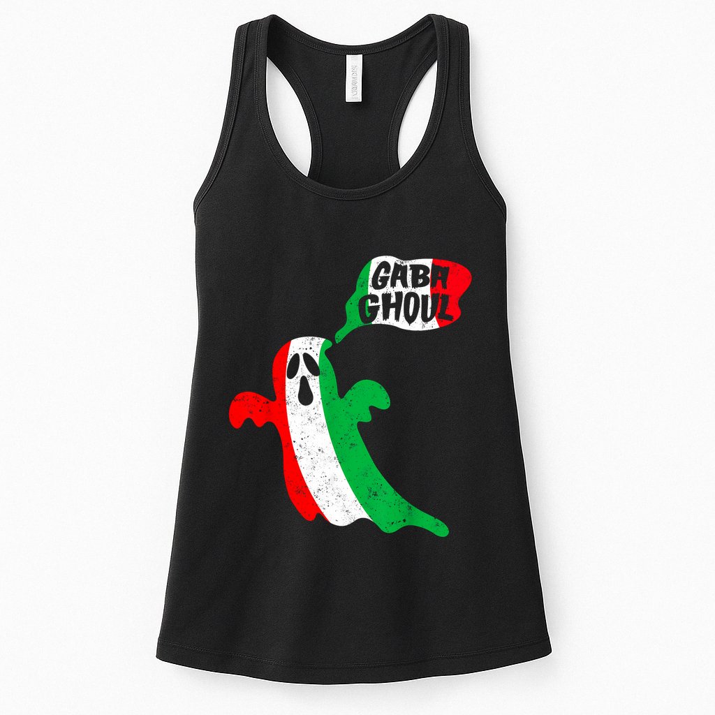 Gabaghoul Funny Haloween Italian Costume Gaba Ghoul Ghost Womens Tank Top