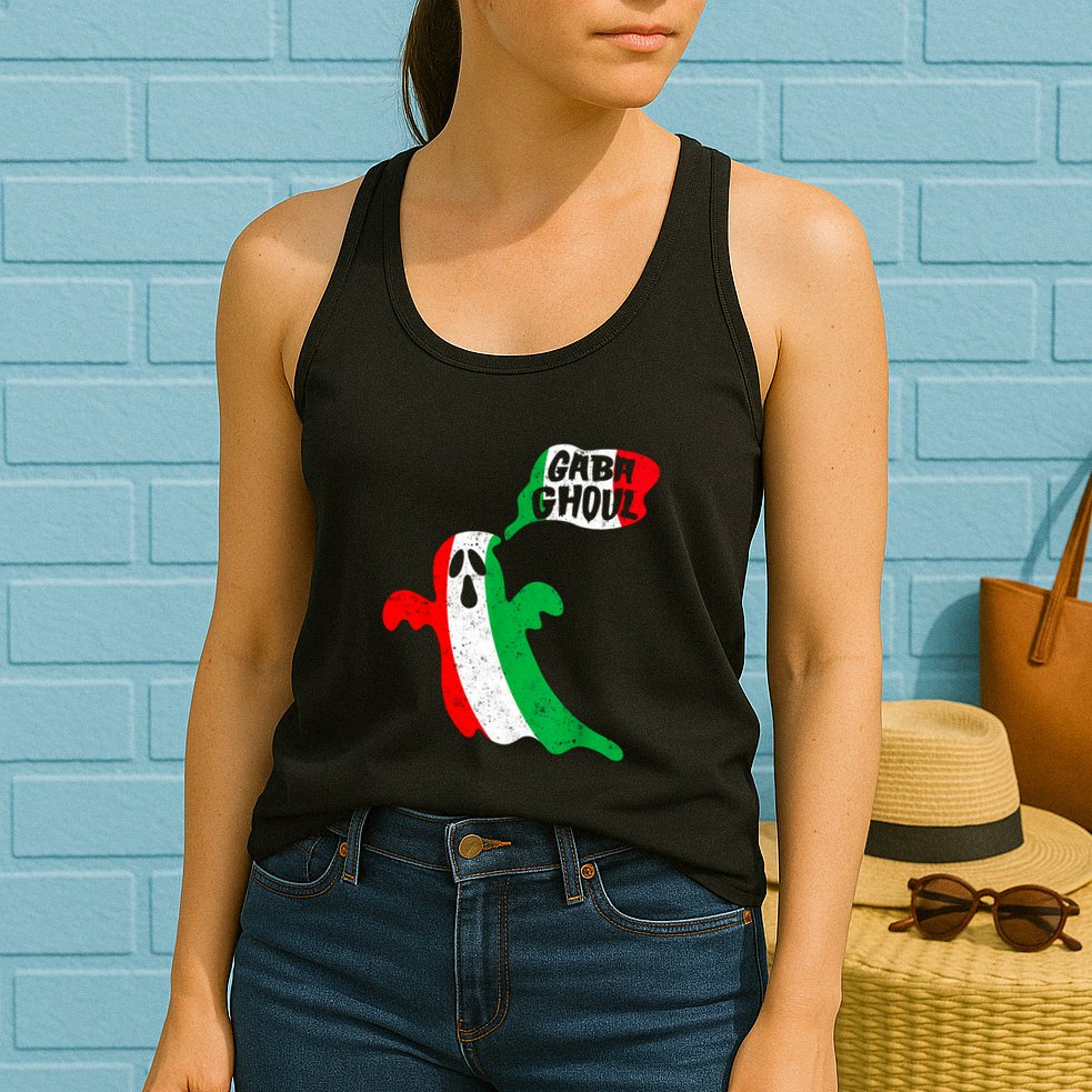 Gabaghoul Funny Haloween Italian Costume Gaba Ghoul Ghost Womens Tank Top