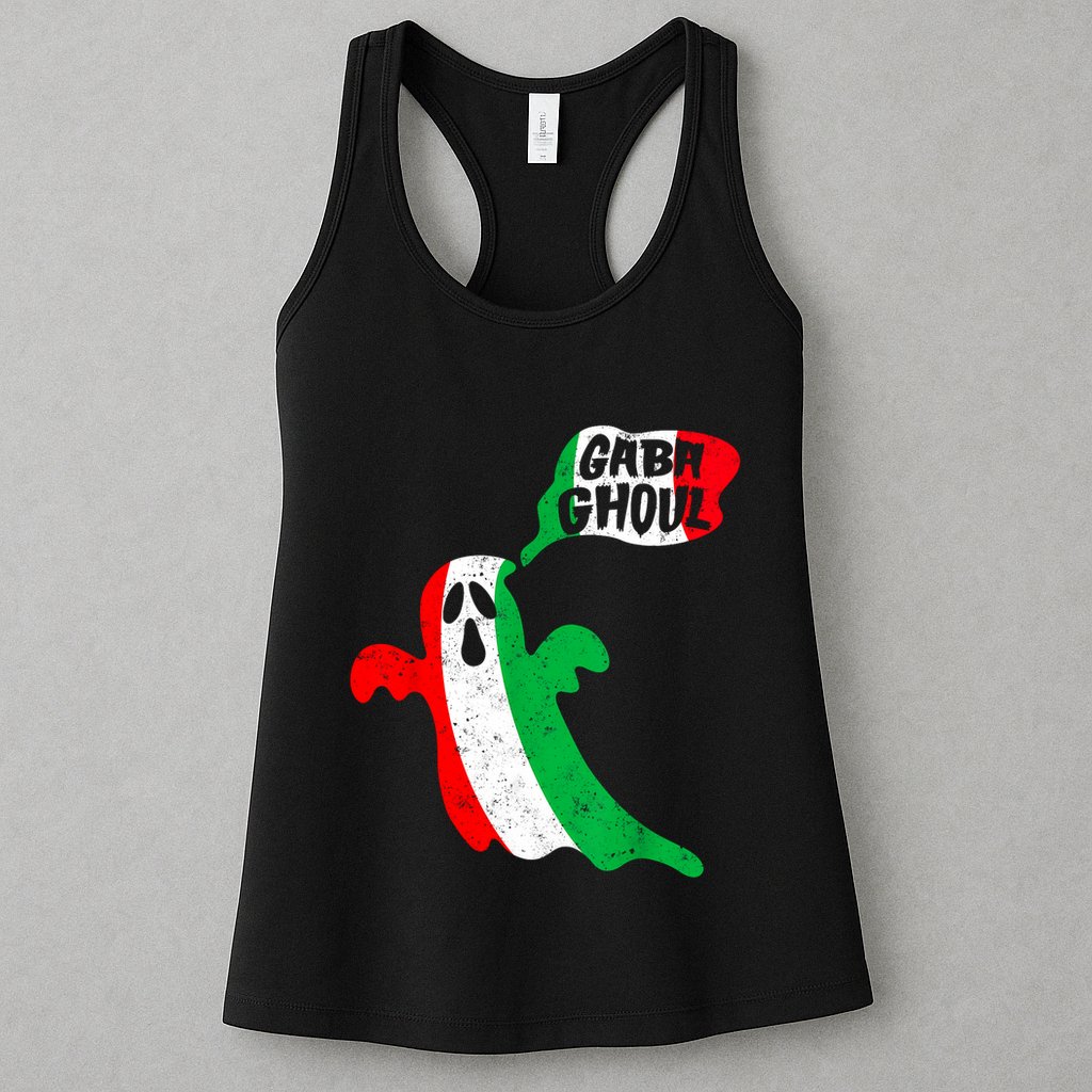 Gabaghoul Funny Haloween Italian Costume Gaba Ghoul Ghost Womens Tank Top