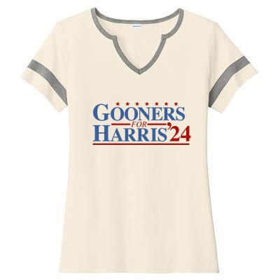 Gooners For Harris 24 Ladies Halftime Notch Neck Tee