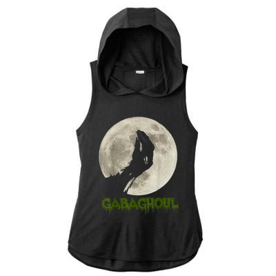 Gabaghoul Funny Hand Moon Halloween Ladies PosiCharge Tri-Blend Wicking Draft Hoodie Tank