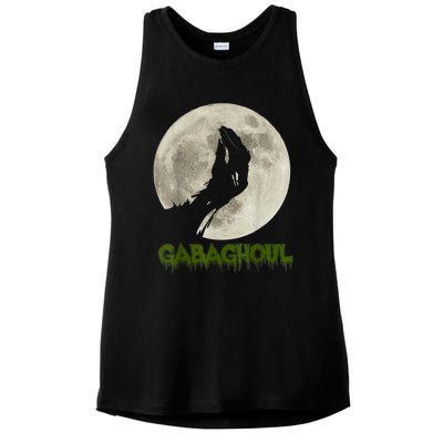 Gabaghoul Funny Hand Moon Halloween Ladies PosiCharge Tri-Blend Wicking Tank