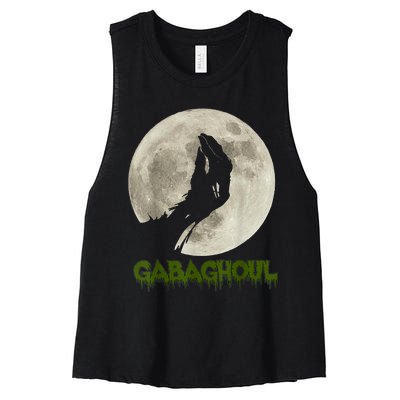 Gabaghoul Funny Hand Moon Halloween Women's Racerback Cropped Tank