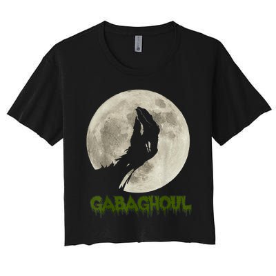 Gabaghoul Funny Hand Moon Halloween Women's Crop Top Tee