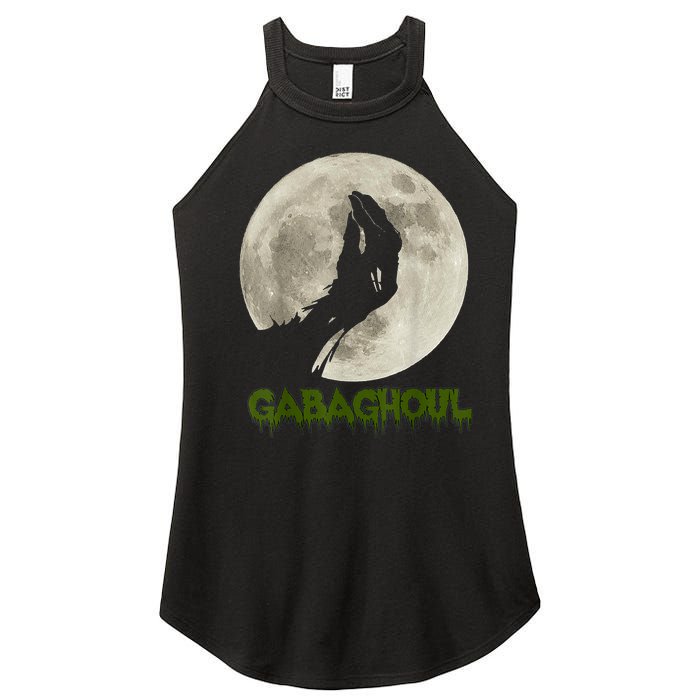 Gabaghoul Funny Hand Moon Halloween Women's Perfect Tri Rocker Tank