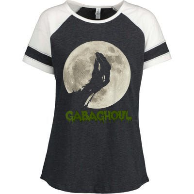 Gabaghoul Funny Hand Moon Halloween Enza Ladies Jersey Colorblock Tee