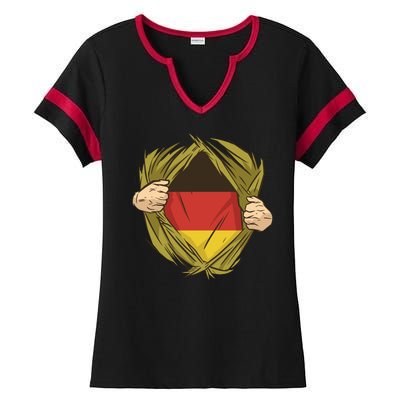 Germany Flag Hero Ladies Halftime Notch Neck Tee