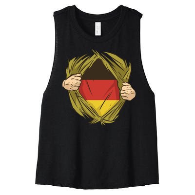 Germany Flag Hero Women's Racerback Cropped Tank