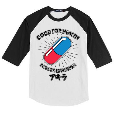 Good For Health Bad For Education Logo Anime Fan Kids Colorblock Raglan Jersey