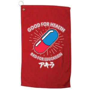 Good For Health Bad For Education Logo Anime Fan Platinum Collection Golf Towel