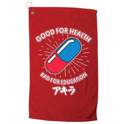 Good For Health Bad For Education Logo Anime Fan Golf Towel
