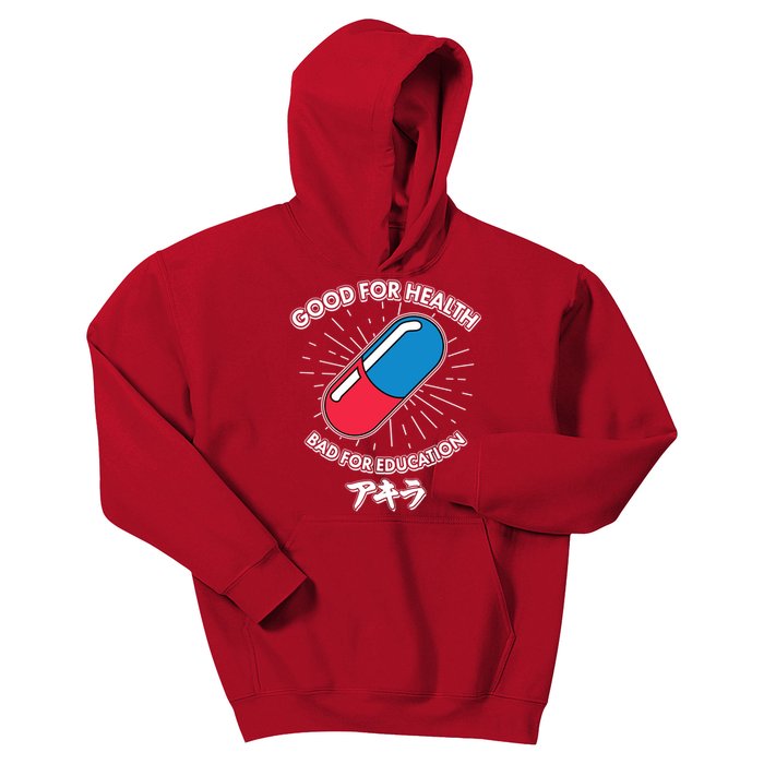 Good For Health Bad For Education Logo Anime Fan Kids Hoodie