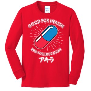 Good For Health Bad For Education Logo Anime Fan Kids Long Sleeve Shirt