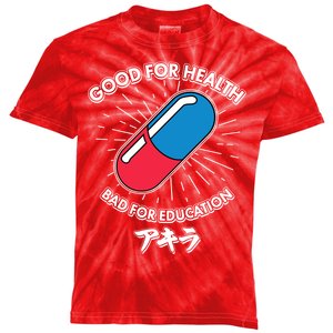 Good For Health Bad For Education Logo Anime Fan Kids Tie-Dye T-Shirt