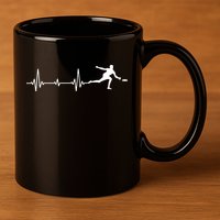 Great Frisbee Heartbeat Gift Ultimate 11oz C Handle Ceramic Mug
