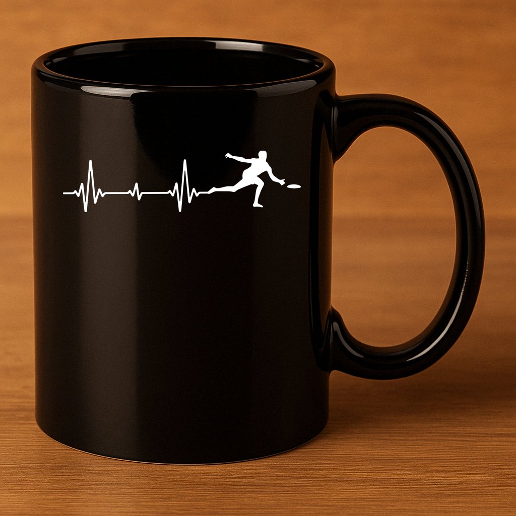 Great Frisbee Heartbeat Gift Ultimate 11oz C Handle Ceramic Mug