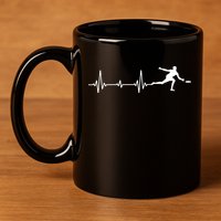 Great Frisbee Heartbeat Gift Ultimate 11oz C Handle Ceramic Mug