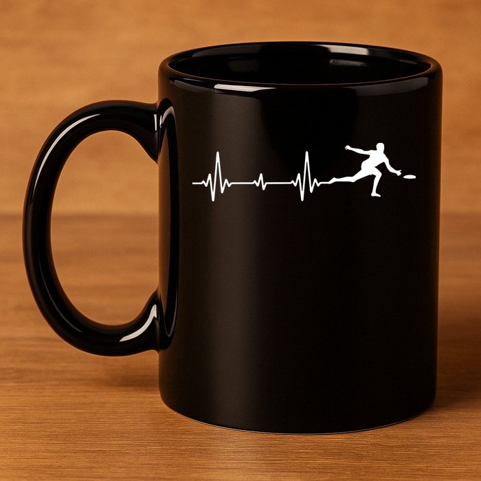 Great Frisbee Heartbeat Gift Ultimate 11oz C Handle Ceramic Mug
