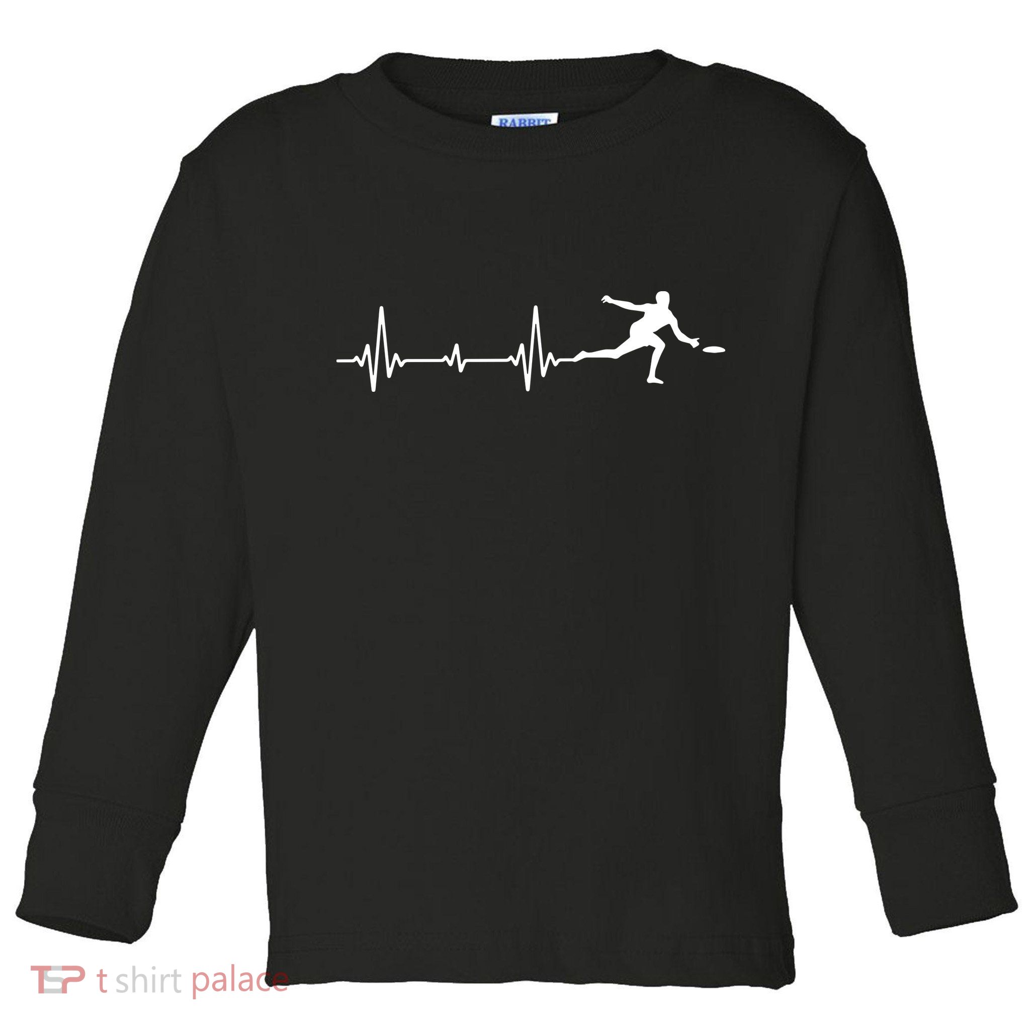 Great Frisbee Heartbeat Gift Ultimate Toddler Long Sleeve Shirt