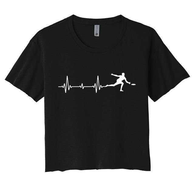 Great Frisbee Heartbeat Gift Ultimate Women's Crop Top Tee